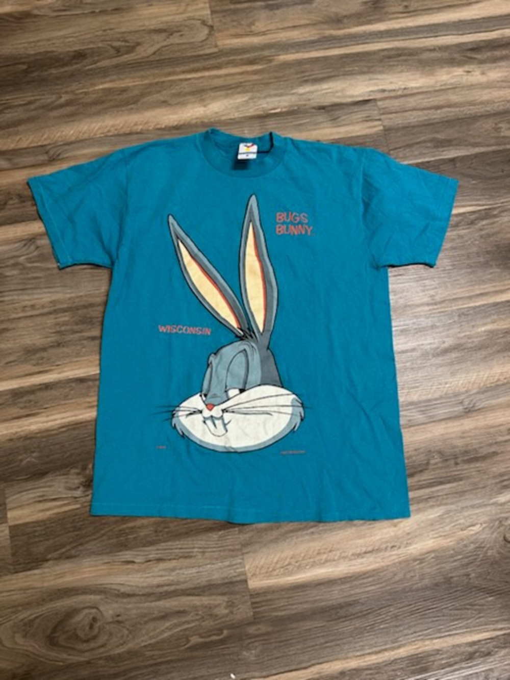 Vintage 90’s Artex Sportswear Bugs Bunny Wisconsin Blue Cotton T-Shirt